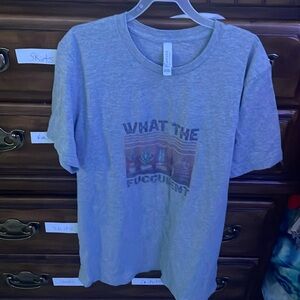 Succulent, cuss word, gray large T-shirt